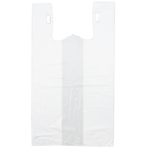 White Unprinted HDPE T-Shirt Bags - 1/5 BBL 13