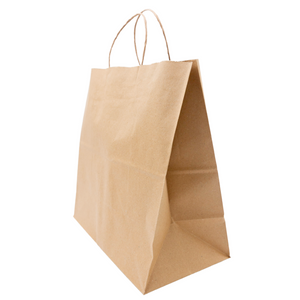 Paper Bags - Handle Bags - Kraft Color - 13"x7"x13" - 250 Bags - 74 LB Weight basis (110 GSM strong) Twisted Handle - Kraft/Natural - 13713NKPAPTHDL - AssurePak