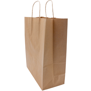 Paper Bags - Handle Bags - Kraft Color - 8"x4"x11" - 250 Bags - 60 LB Weight basis (90 GSM strong). Twisted Handle. Packed in cases. - Kraft/Natural - 8411NKPAPTHDL - AssurePak