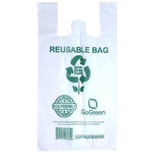 White PP Non Woven Reusable Bags - 1/6 BBL 12