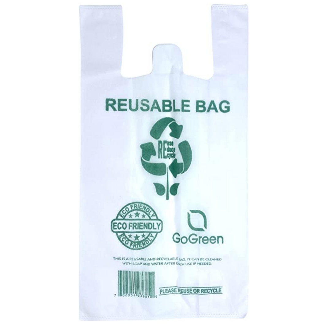White PP Non Woven Reusable Bags - Jumbo (16