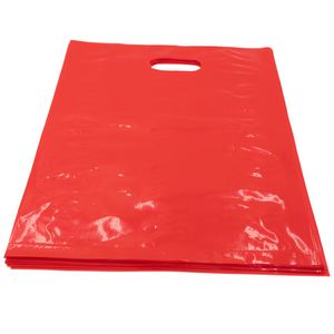 LDPE Die Cut Merchandies Bags - 12"x15" - 500 Bags - 1.5 mil - Red - 1215DCRED - AssurePak