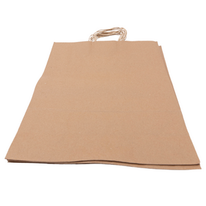 Paper Bags - Handle Bags - Kraft Color - 16"x6"x19" - 200 Bags - 74 LB Weight basis (110 GSM strong) Twisted Handle. Packed in cases. - Kraft/Natural - 16619NKPAPTHDL - AssurePak