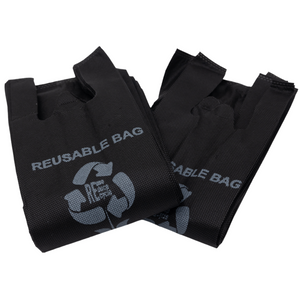 Black PP Non Woven Reusable Bags - One Bottle Bag 6"X4"X20" - 200 Bags - 40 GSM - Black - 6420BLKPPNWRB40 - AssurePak