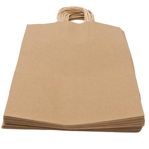 Paper Bags - Handle Bags - Kraft Color - 13"x7"x17" - 250 Bags - 74 LB Weight basis (110 GSM strong) Twisted Handle. Packed in cases. - Kraft/Natural - 13717NKPAPTHDL - AssurePak