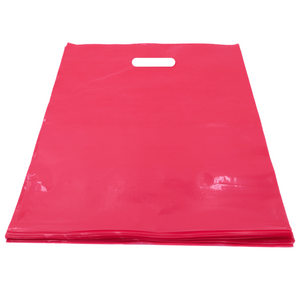 LDPE Die Cut Merchandies Bags - 12"x15" - 500 Bags - 1.5 mil - Pink - 1215DCPINK - AssurePak