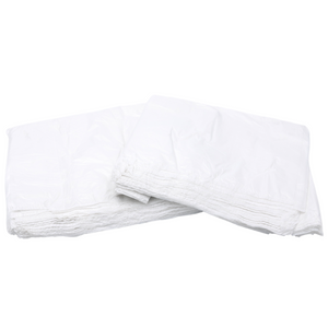White Unprinted HDPE T-Shirt Bags - 1/8 BBL (10"X5"X18") - 1000 Bags - 13 microns - White - UN10020UP - AssurePak