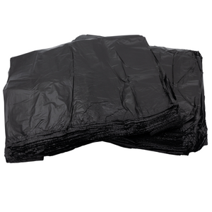 Black Unprinted HDPE T-Shirt Bags - 1/6 BBL 11.5"X6"X21" - 500 Bags - 17 microns - Black - 20020 - AssurePak