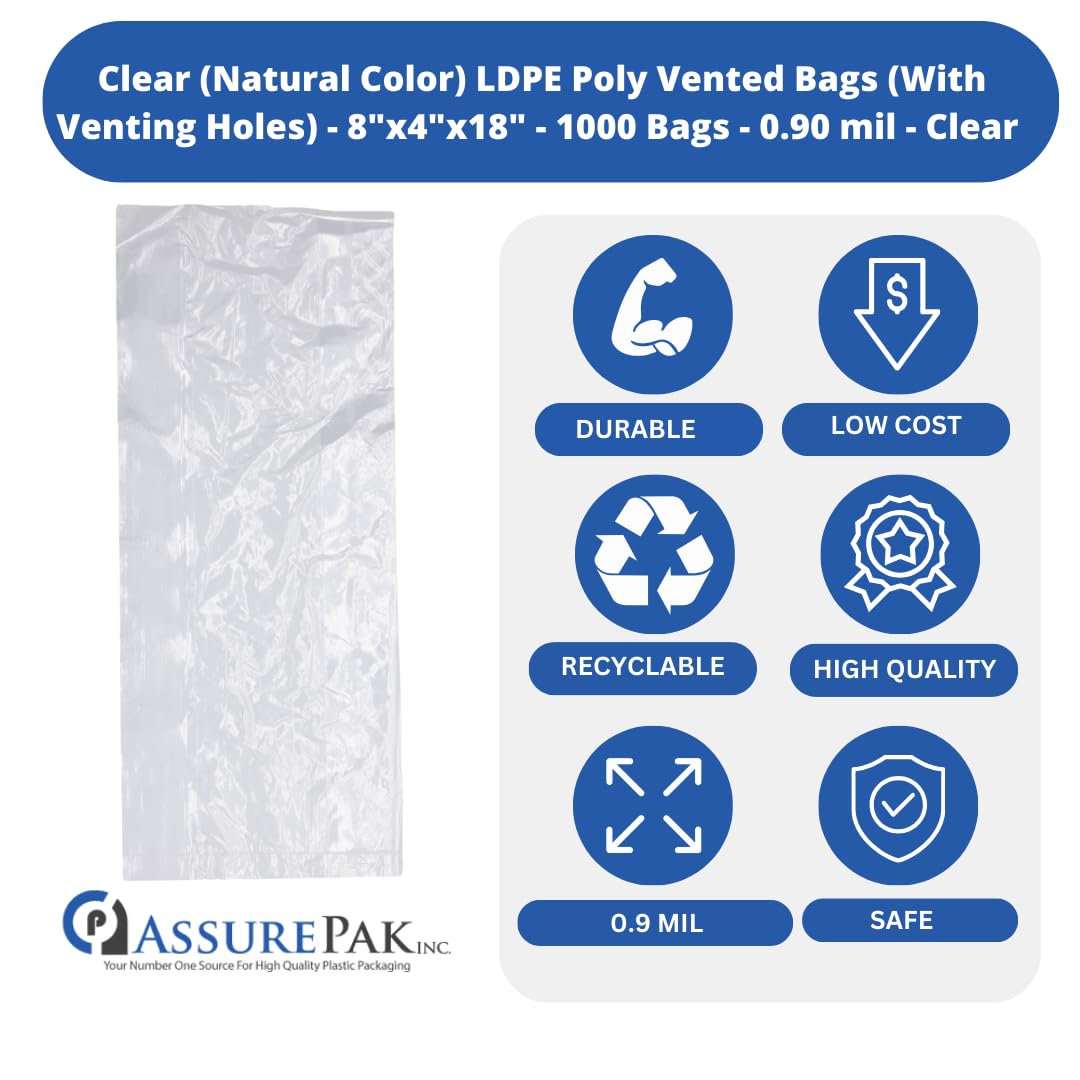 ASSUREPAK INC. - Clear (Natural Color) LDPE Poly Vented Bags (With