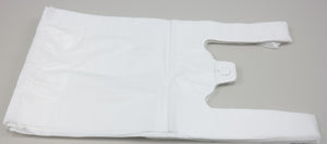 White Unprinted HDPE T-Shirt Bags - 1/10 BBL 8"X4"X15" - 1500 Bags - 14 microns - White - 10040 - AssurePak