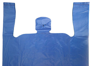 Colored Unprinted HDPE T-Shirt Bags - 18"x7"x32" - 400 Bags - 19 microns - Blue - BPGW18732 - AssurePak