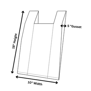 White Reusable/Eco-Friendly LDPE T-Shirt - 1/8 BBL (10"X5"X18") - 300 Bags - 57 Micron (2.25 mil) - White - WHLD40REC225REUSE10518 - AssurePak