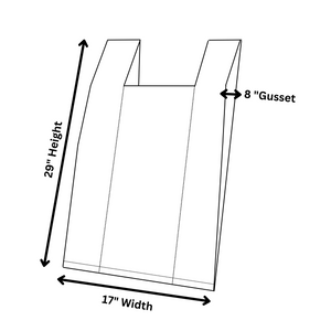 Green Reusable/Eco-Friendly LDPE T-Shirt - Jumbo 17"x8"x29" - 100 Bags - 57 Micron (2.25 mil) - Green - GRNLD40REC225REUSE1729 - AssurePak