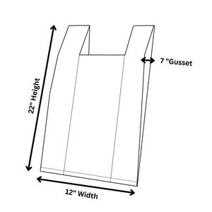 White Reusable/Eco-Friendly LDPE T-Shirt - 1/6 BBL 12"X7"X22" - 150 Bags - 57 Micron (2.25 mil) - White - WHLD40REC225REU12722 - AssurePak