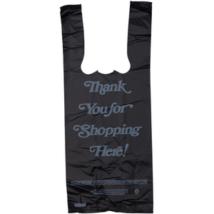 ASSUREPAK INC. - Black Printed HDPE Liquor T-Shirt Bags - 6"X4"X15" - 2000 Bags - 16 microns - Black - 6415HDBWP