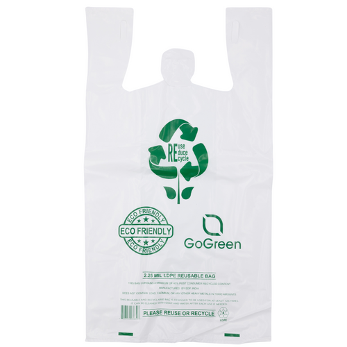 ASSUREPAK INC. - White Reusable/Eco-Friendly LDPE T-Shirt - 1/6 BBL 12