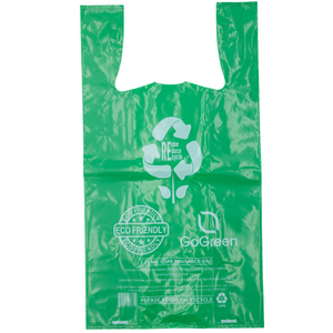 Green Reusable/Eco-Friendly LDPE T-Shirt - Jumbo 17"x8"x29" - 180 Bags - 57 Micron (2.25 mil) - Green - GRNLD40REC225REUSE1729 - AssurePak