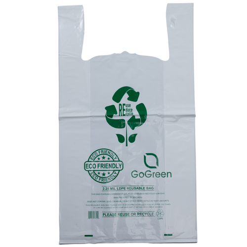 ASSUREPAK INC. - White Reusable/Eco-Friendly LDPE T-Shirt - Jumbo 17