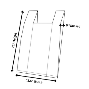 Easy Open - White Unprinted HDPE T-Shirt Bags - 1/6 BBL 11.5"X6"X21" - 1000 Bags - 15 microns - White - UN10010UP-EO - AssurePak