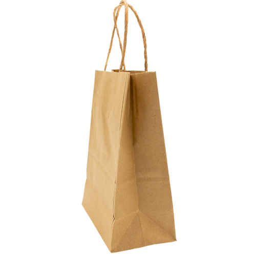 Paper Bags - Handle Bags - Kraft Color - Flat Handle 12