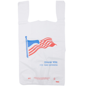 Easy Open - White Film HDPE T-Shirt Bags - 1/6 BBL 11.5"X6"X21" - 500 Bags - 18 microns - White - USA18M50016-EO - AssurePak