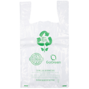 Clear Reusable/Eco-Friendly LDPE T-Shirt - Jumbo 17"x8"x29" - 100 Bags - 57 Micron (2.25 mil) - Clear - CLLD225MREUSE1729 - AssurePak