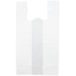 ASSUREPAK INC. - Easy Open - White Unprinted HDPE T-Shirt Bags - 1/5 BBL 13"X10"X23" - 500 Bags - 14 microns - White - P5SD100131023-EO