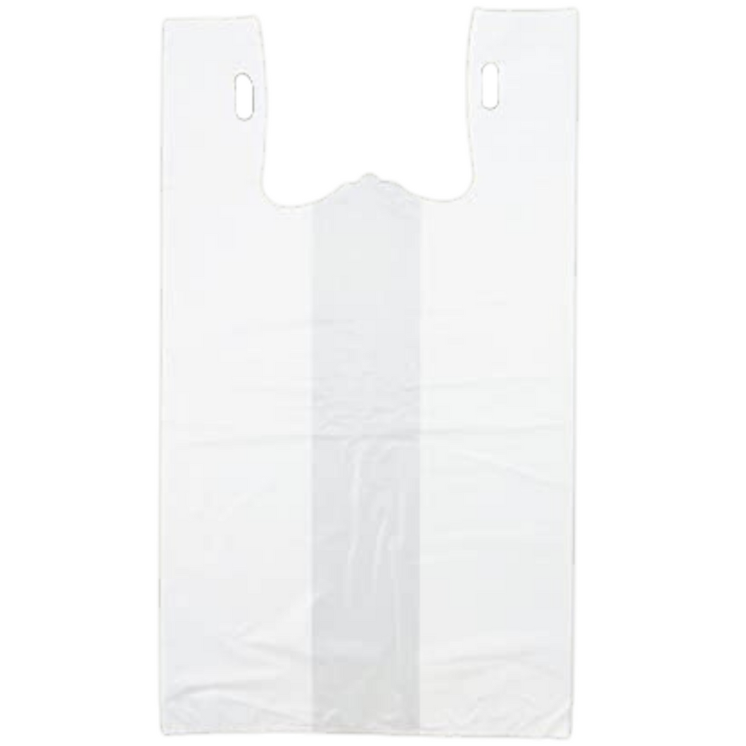 Easy Open - White Unprinted HDPE T-Shirt Bags - 1/5 BBL 13