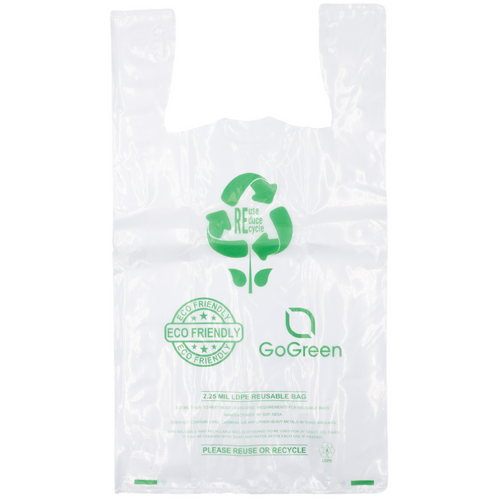 ASSUREPAK INC. - Clear Reusable/Eco-Friendly LDPE T-Shirt - 1/6 BBL 11.5