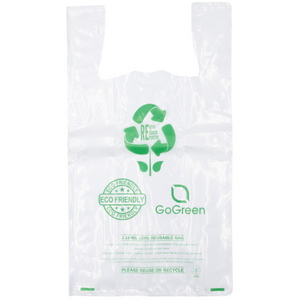 Clear Reusable/Eco-Friendly LDPE T-Shirt - 1/6 BBL 11.5"X6.5"X21" - 200 Bags - 57 Micron (2.25 mil) - Clear - CLLD225MREUSE1221 - AssurePak