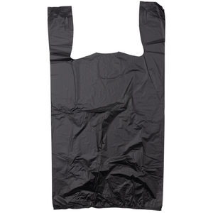 ASSUREPAK INC. - Black Unprinted HDPE T-Shirt Bags - 1/6 BBL 11.5"X6"X21" - 500 Bags - 17 microns - Black - 20020