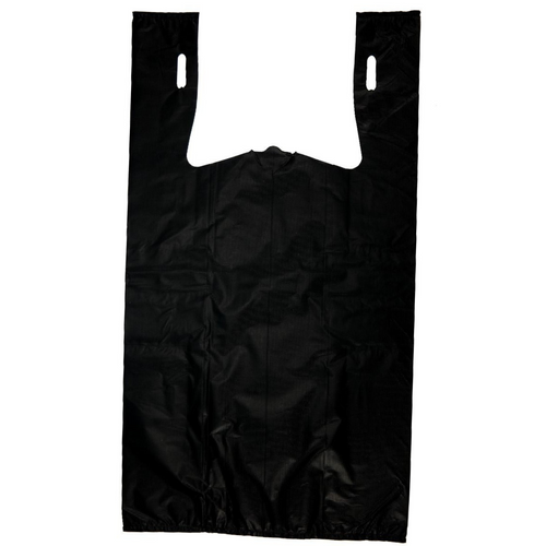 ASSUREPAK INC. - Easy Open - Black Unprinted HDPE T-Shirt Bags - 1/5 BBL 13
