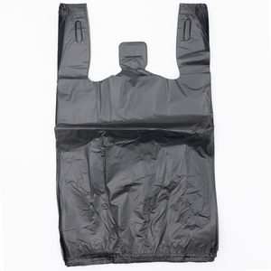 ASSUREPAK INC. - Black Unprinted HDPE T-Shirt Bags - 1/8 BBL 10"X5"X18" - 750 Bags - 16 microns - Black - 2007530