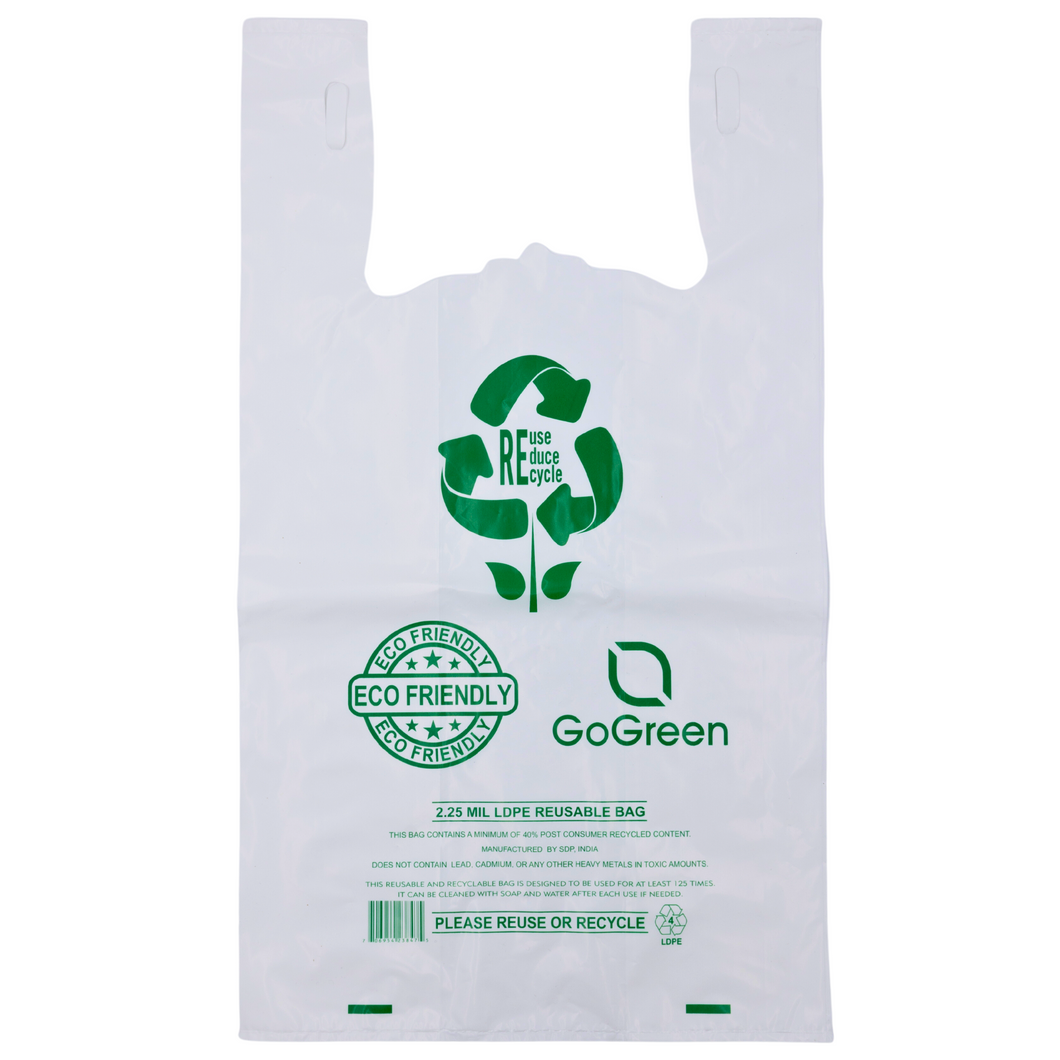 ASSUREPAK INC. - White Reusable/Eco-Friendly LDPE T-Shirt - 1/5 BBL 13