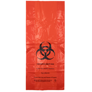 ASSUREPAK INC. - Hazardous Waste Bags - 10"x4"x24" - 200 Bags - 1.4 mil - Red - HAZWASTELD10424