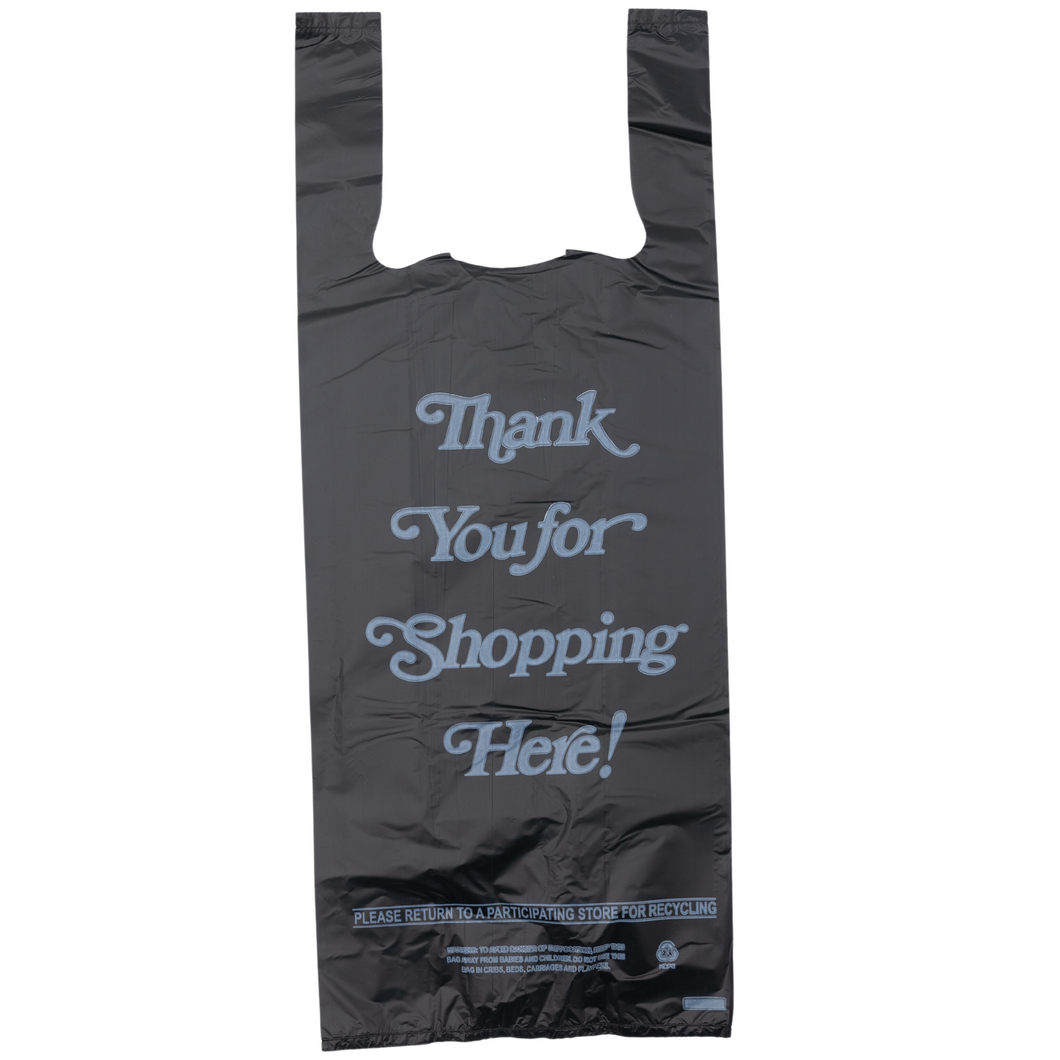 ASSUREPAK INC. - Black Printed HDPE Liquor T-Shirt Bags - 8
