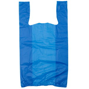 Easy Open - Colored Unprinted HDPE T-Shirt Bags - 1/6 BBL 11.5"X6"X21" - 1000 Bags - 13 microns - Blue - LOOP-BLUE-EO - AssurePak