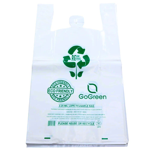 ASSUREPAK INC. - White Reusable/Eco-Friendly LDPE T-Shirt - Super Jumbo 20