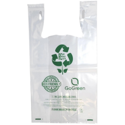 ASSUREPAK INC. - Clear Reusable/Eco-Friendly LDPE T-Shirt - 1/6 BBL 11.5