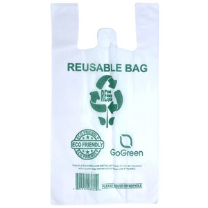 White PP Non Woven Reusable Bags - 1/6 BBL 12"X7"X22" - 100 Bags - 40 GSM - White - WHT12722PPNWRB40 - AssurePak