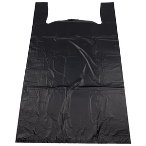 ASSUREPAK INC. - Black Unprinted HDPE T-Shirt Bags - 20"X10"X36" - 200 Bags - 22 microns - Black - 200HD201036