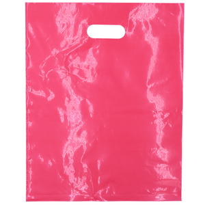 ASSUREPAK INC. - LDPE Die Cut Merchandies Bags - 12"x15" - 500 Bags - 1.5 mil - Pink - 1215DCPINK