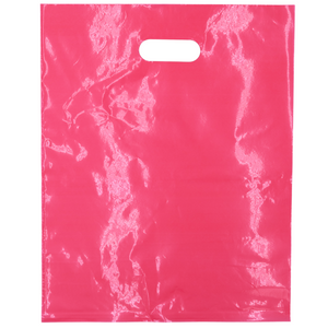 LDPE Die Cut Merchandies Bags - 12"x15" - 500 Bags - 1.5 mil - Pink - 1215DCPINK - AssurePak