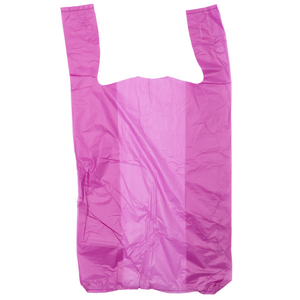Easy Open - Colored Unprinted HDPE T-Shirt Bags - 1/6 BBL 11.5"X6"X21" - 1000 Bags - 13 microns - Burgandy - LOOP-BURG-EO - AssurePak