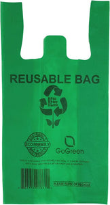 Green PP Non Woven Reusable Bags - 1/8 BBL 10"X5"X18" - 200 Bags - 40 GSM - Green - 10518GRNPPNWRB40 - AssurePak