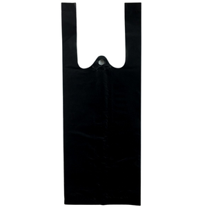 ASSUREPAK INC. - Black Unprinted HDPE T-Shirt Bags - 4"x3"x10" - 2000 Bags - 12 microns - Black - BLK4310TB