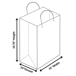ASSUREPAK INC. - Paper Bags - Handle Bags - Kraft Color - 14"x10"x15.75" - 200 Bags - 74 LB Weight basis (110 GSM strong) Twisted Handle. Packed in cases. - Kraft/Natural - 141016NKPAPTHDL