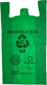 Green PP Non Woven Reusable Bags - Jumbo 16"x8"x30" - 100 Bags - 40 GSM - Green - 16830GRNPPNWRB40 - AssurePak