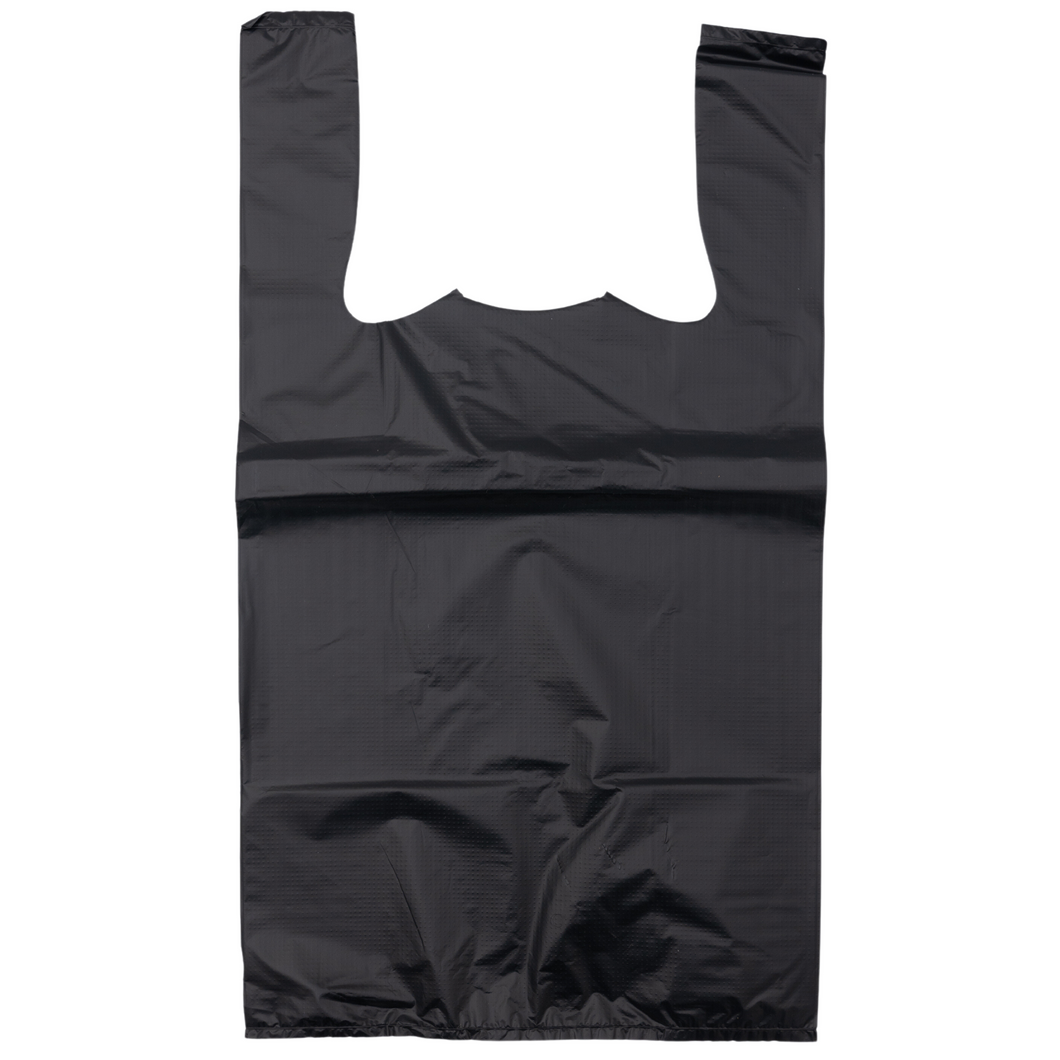 ASSUREPAK INC. - Black Unprinted HDPE T-Shirt Bags - 1/8 BBL 10