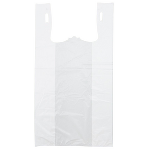 Easy Open - White Unprinted HDPE T-Shirt Bags - 1/6 BBL 11.5"X6"X21" - 1000 Bags - 15 microns - White - UN10010UP-EO - AssurePak